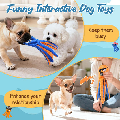 Interactive Dog Toys, 2 Pack No Stuffing Chew Toys for Teething