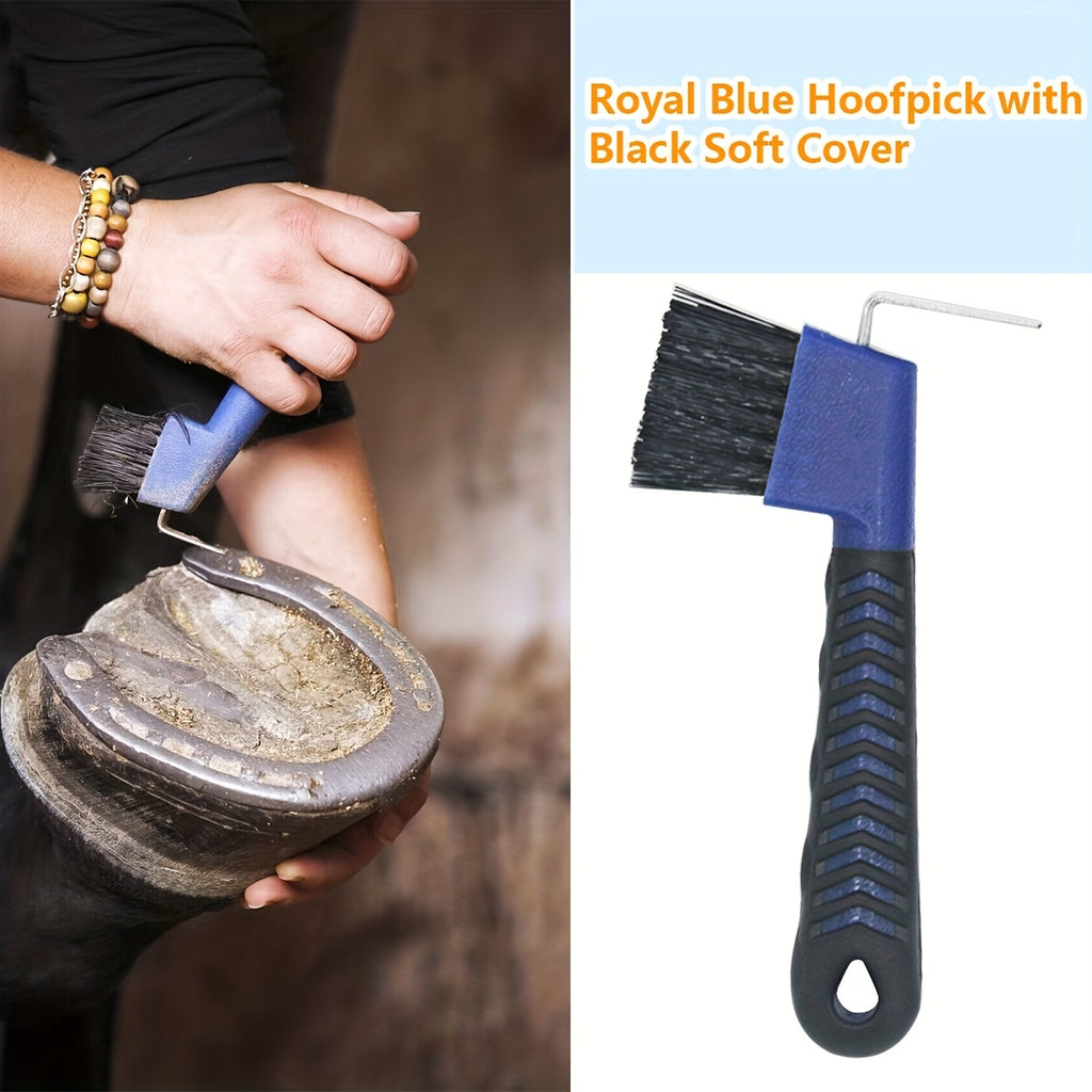 Comfortable Horse Hoof Grooming Tool - Horse Equestrian Brushing Cleaning Horse Hooves Home Work Boots Hoof Rasp Supplies - Durable Metal & Rubber - For Horse Owners & Equestrians - Suitable for Daily Hoof Care - Great Gift f