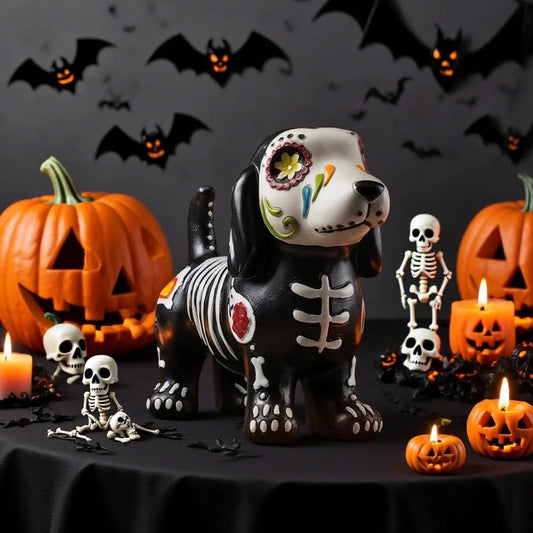 Halloween Dog Decor by  - Indoor Skeleton Dog Decorations, Day of the Dead Sugar Skull and Dia de los Muertos Decor