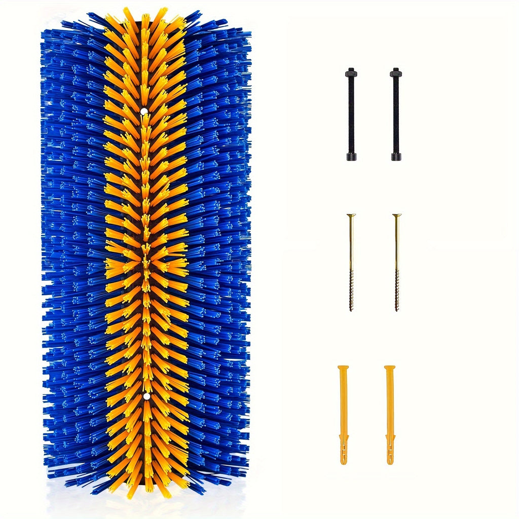 1pc Durable Livestock Scratch Brush, 19.0x8.0 inch- Ideal for Horse, Cow, Sheep Grooming- Includes Screw-On Accessories, No Batteries Required, Horse Grooming Supplies