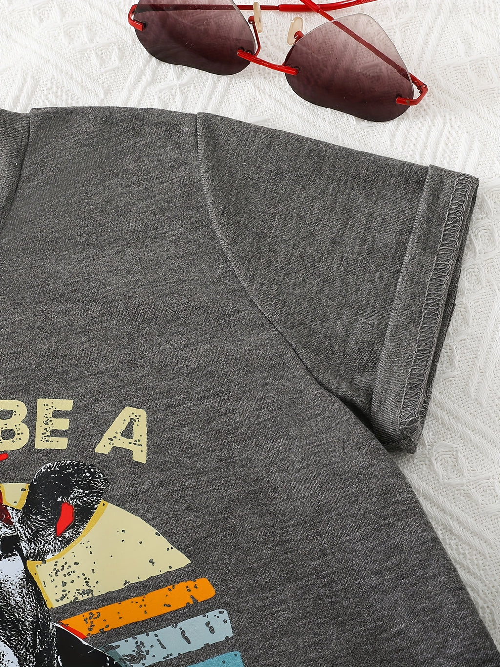 Girls Letter And Cow Head Graphic T-Shirt Casual Round Neck Tees Top Teen Kids Summer Clothes