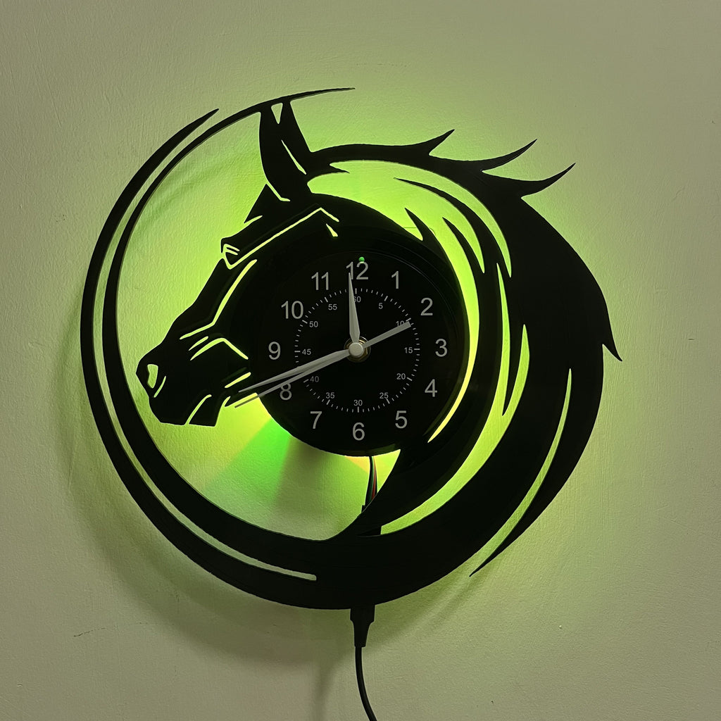 Luminous Vinyl Wall Clock Designed for Horse Enthusiasts, Perfect for Decorating Living Rooms And Bedrooms. an Ideal Gift for Birthdays And Christmas for Friends And Loved Ones. Note: Battery Not Included