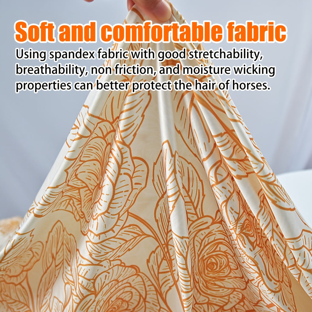 1pc EquiStar Horse Blanket with Neck Cover - Full Body Elastic Thin Polyester Fiber Horse Sheet, All Breed Sizes, Zippered Soft Comfort Protection from Mosquitoes and Flies