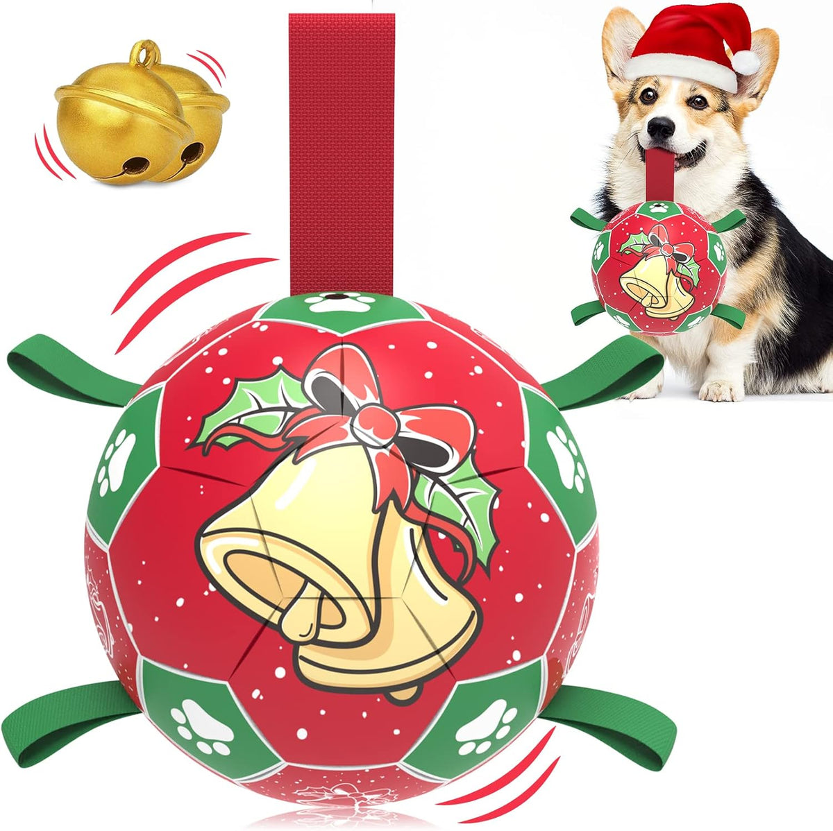Halloween Dog Toys, Soccer Balls with Straps, 6 Inch Interactive Toys