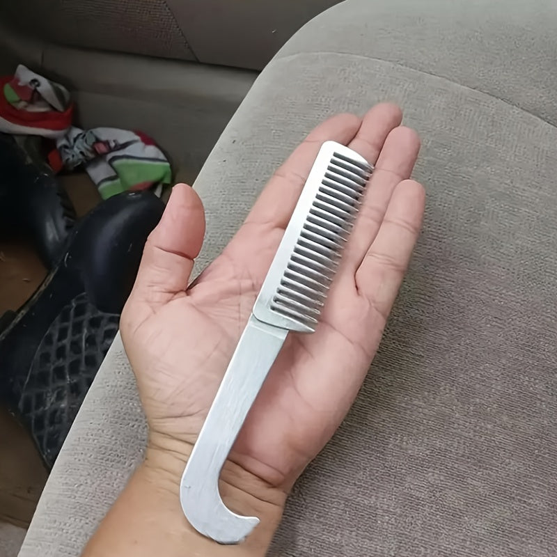 1pc Metal Horse Comb, Combing Horse Temples And Horse Tails - To Prevent Tangling, Durable Metal Pet Comb, Horse Hair Comb - For Horse Owners - Suitable for Daily Grooming - Perfect Gift for Equestrian Enthusiasts