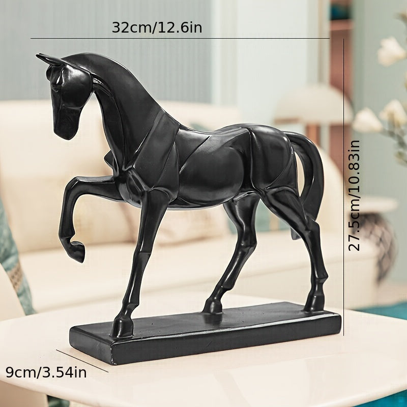 1pc Galloping Horse Home Decor Creative Ornament for Living Room, Study, And Office, Black Horse Figurine Symbolizing Success.