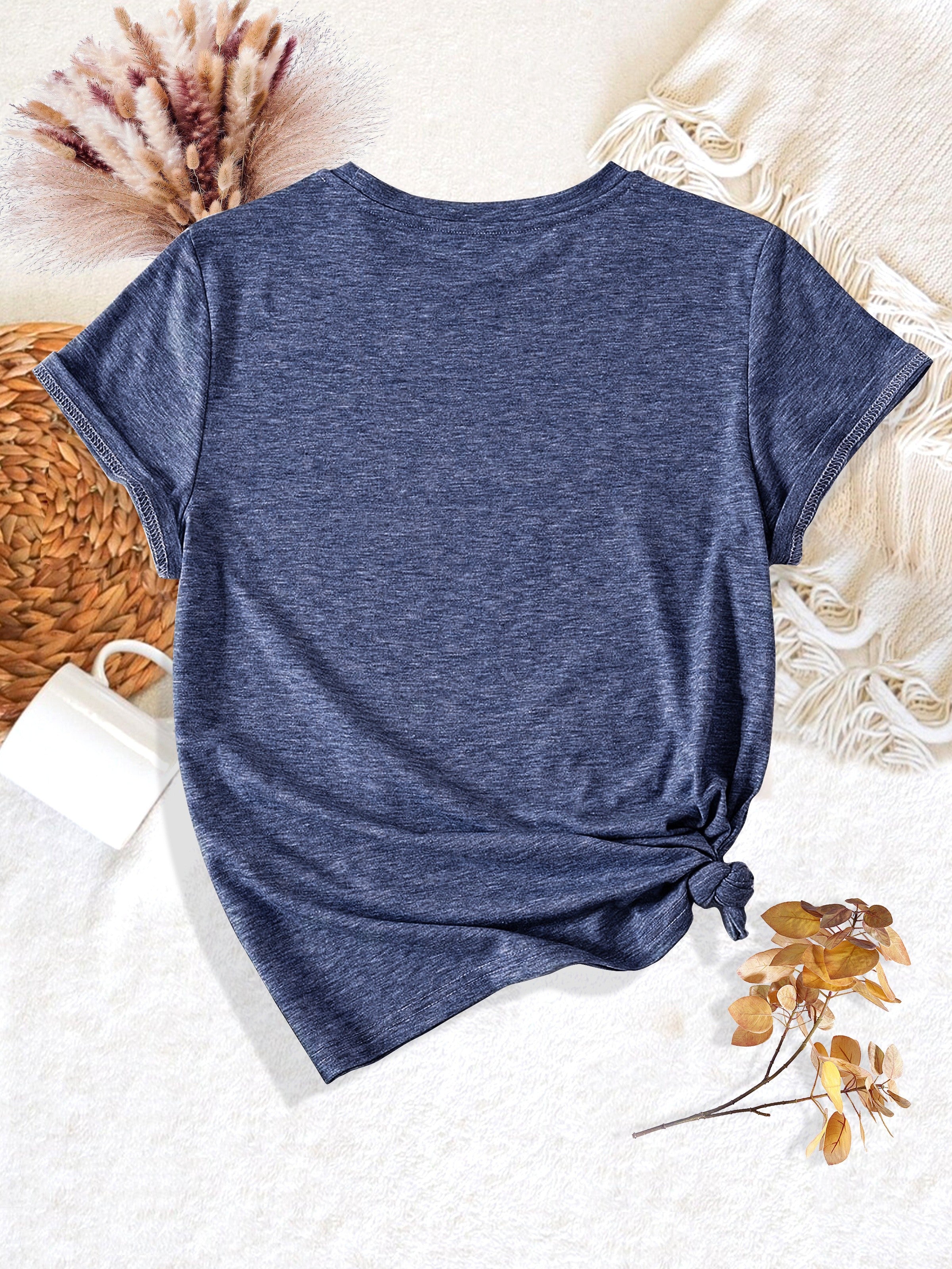 Whimsical Animal Series - Three Little Raccoon Graphic Print Round Neck Short Sleeve Sports T-Shirt - Casual Fashionable, Trendy, Elegant, Retro-Inspired Top for Adult Women
