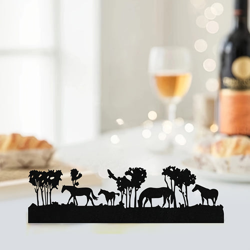 1 Christmas Candle Holders, Christmas Holiday Decorations, Metal Horse Herd Silhouette Iron Painting Candle Holders (Candles Not Included), Christmas Home Bar Party Tabletop Decorations, Gifts for Kids and Friends, Room Decor