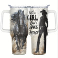 1pc, -Themed Tumbler Designed Like a Horse, 40 Ounces, Leakproof Stainless Steel Travel Mug Featuring a Handle, Lid, And Straw. This Water Bottle Is Break-Resistant And Vacuum Insulated, Ideal for Winter Beverages And Outdoor