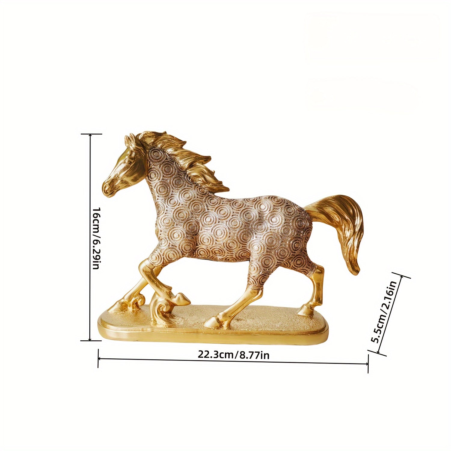 Elegant Zodiac Horse Statue - Resin Craft For Office, Living Room, Or Wine Cabinet Decor