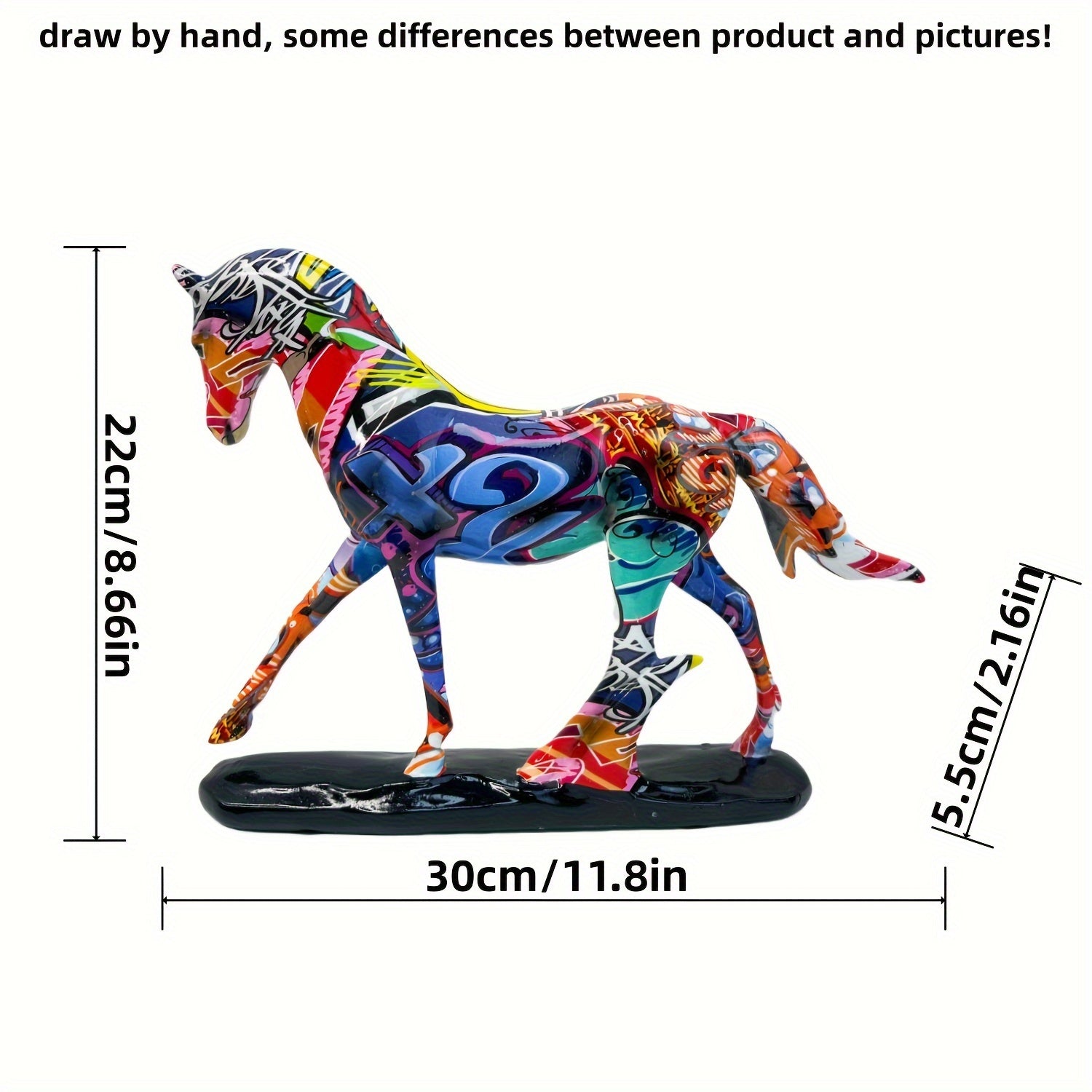 Colorful Horse to Success Sculpture - Resin Walking Horse Statue for Office, Study, Home Decor & Theme Parties - Perfect Housewarming or New Year Gift