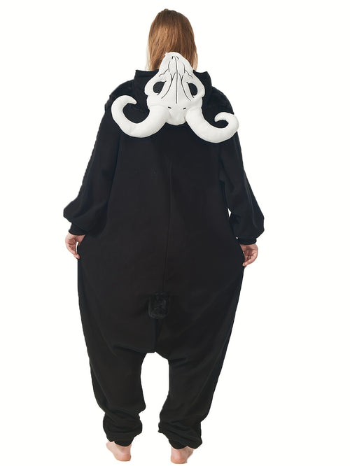 Adult Goat Demon Onesie Costume Pajamas, Halloween Christmas Mythical Creature Goat Demon Onesie Pajamas