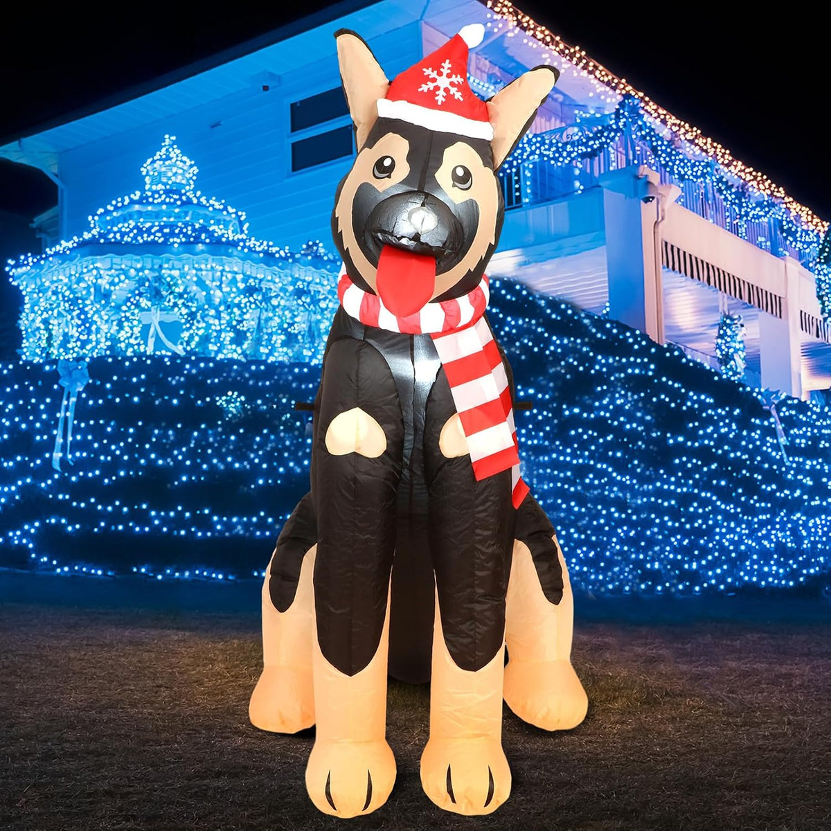 5-Foot Inflatable German Shepherd Holiday Decoration