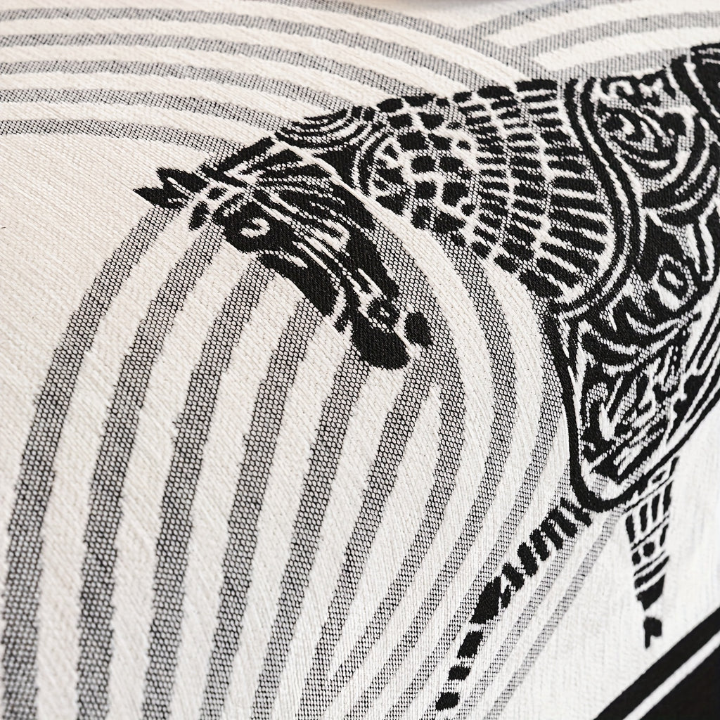 Luxurious Chenille Sofa Cover with Horse Design - Dual-Tone, Pet-Friendly & Machine Washable for Armchairs to L-Shaped Couches - Modern Home Decor Gift
