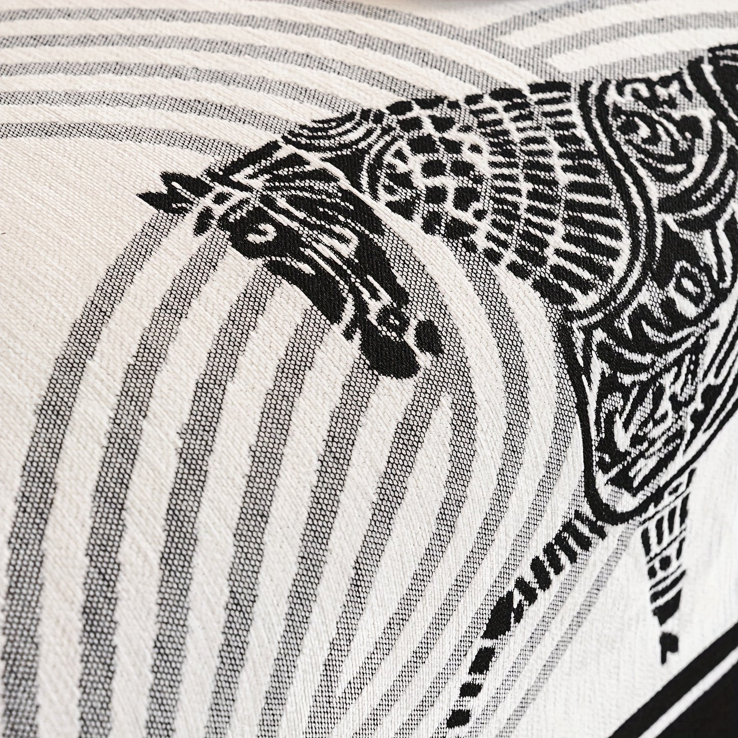 Luxurious Chenille Sofa Cover with Horse Design - Dual-Tone, Pet-Friendly & Machine Washable for Armchairs to L-Shaped Couches - Modern Home Decor Gift