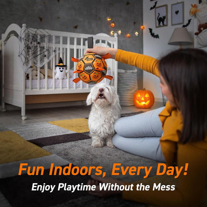 Halloween Dog Toys, Soccer Balls with Straps, 6 Inch Interactive Toys