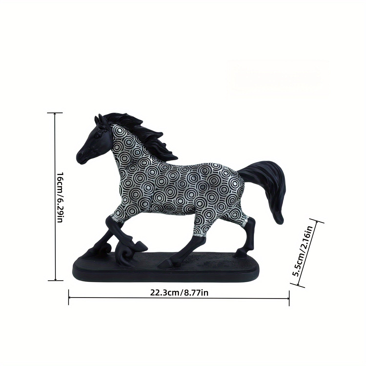 Elegant Zodiac Horse Statue - Resin Craft For Office, Living Room, Or Wine Cabinet Decor
