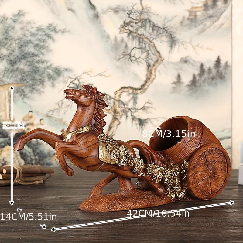 Luxury Horse-Shaped Wine Decanter - Elegant Resin Grape Design for Home Bar, Living Room, and New Home Decor