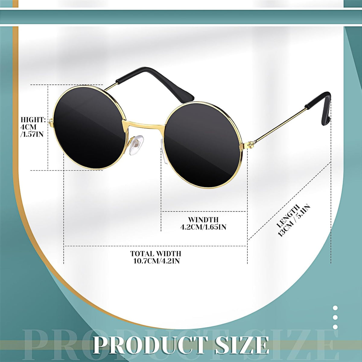 Dog Sunglasses for Small Dog Halloween, Modern Style, Gold, Black