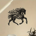 1pc Handcrafted Metal Horse Wall Art - Unique Equestrian Theme Decor for Rustic Farmhouse, Home Office, and Outdoor Spaces - Perfect Wildlife Lover Gift with Trendy Black Tree Design