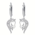 Horse Earrings 925 Sterling Silver Horse Leverback Dangle Drop Earrings Horse Jewelry Gifts for Women Horse Lover