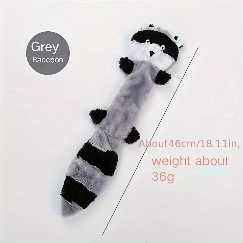 1pc Squeaky Plush Dog Toy, Fox/Raccoon/Squirrel Shaped Toy Dog Chew Toy Molar Toy For Medium Dogs