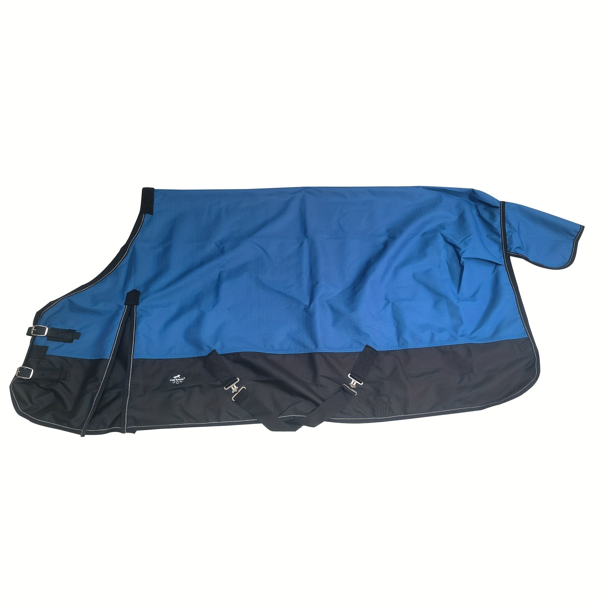 1pc TGW RIDING 1200D Horse Rain Sheet - Windproof, Waterproof, Breathable Polyester Fiber with Double Front Closure, Belly & Leg Straps for All-Season Protection