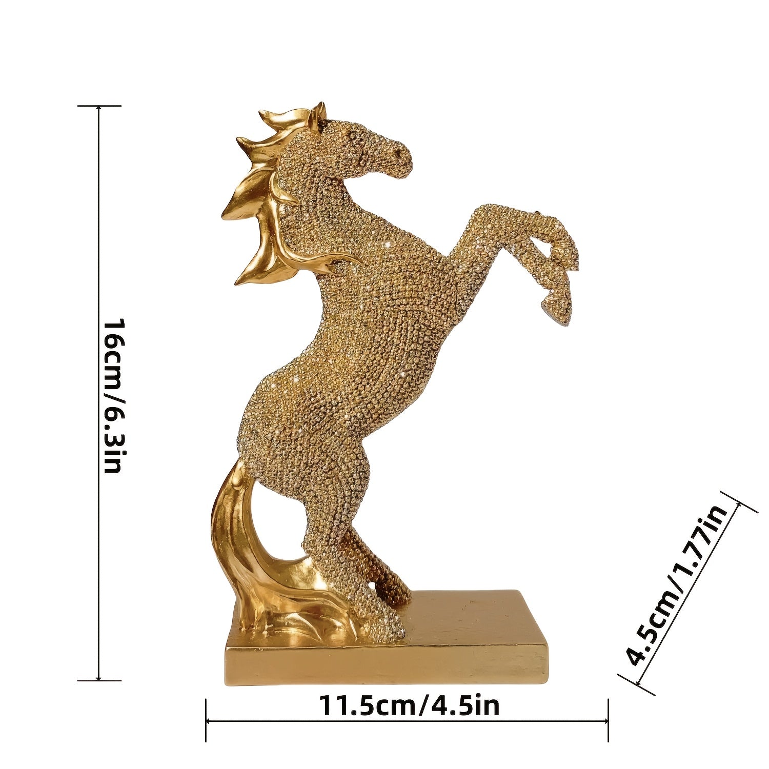 Elegant Golden Resin Horse Figurine - Majestic Stained Glass-Style Decor for Home & Office, Perfect Gift for Riders and Animal Lovers, Ideal for Christmas, Valentine'S Day, Mother'S Day, and More, Horse Decor