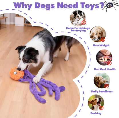 Halloween Squeaky Dog Toy for Aggressive Chewers, Hidden Squeaky Ball Inside, Interactive Crinkle Toy to Keep Them Busy, Dog Ball for Medium Large Dogs
