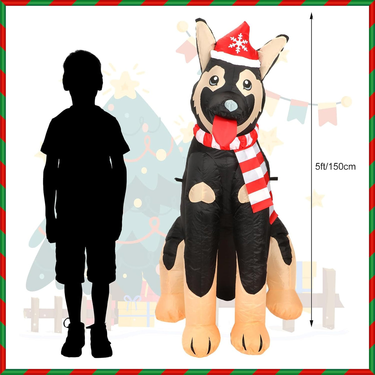 5-Foot Inflatable German Shepherd Holiday Decoration