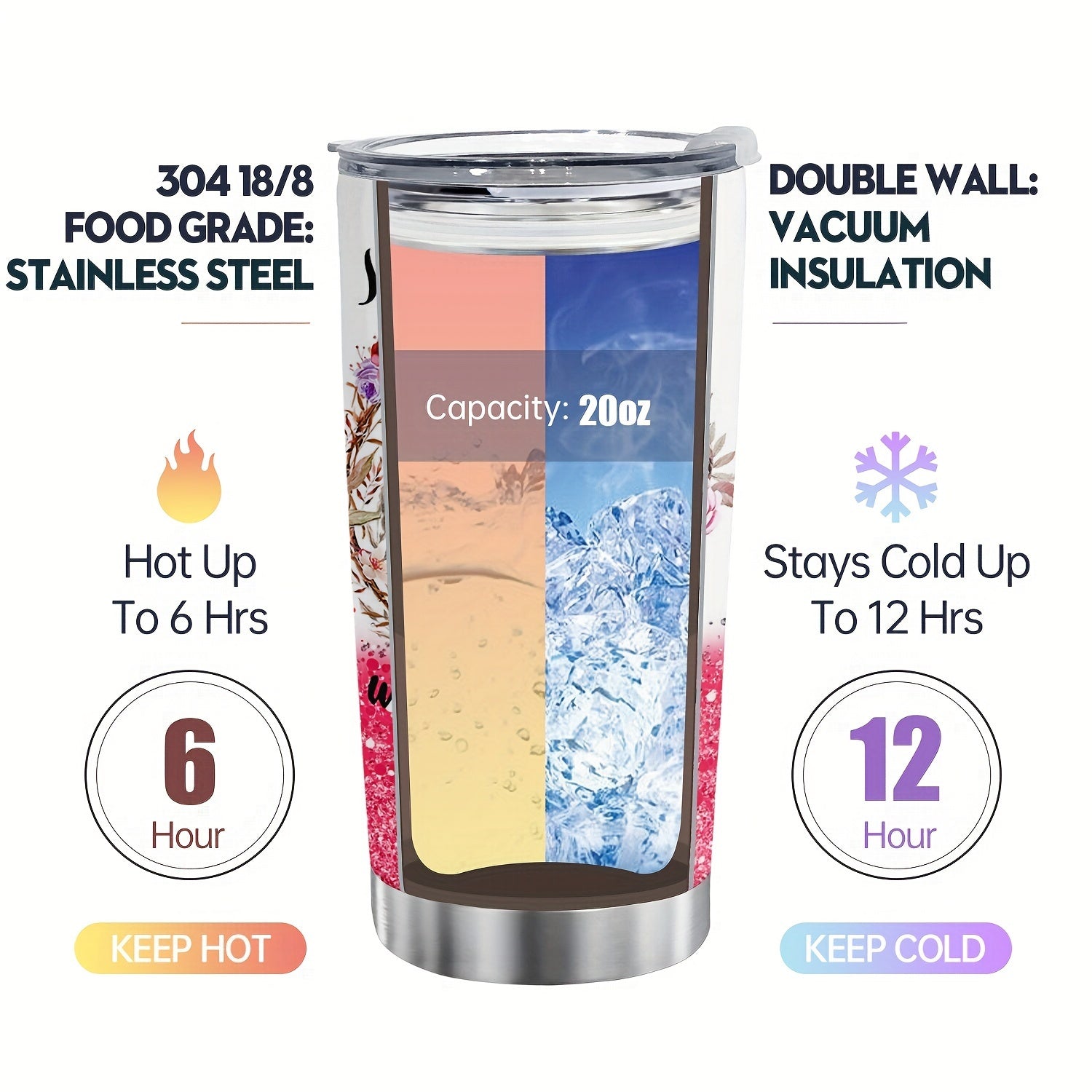 Horse Lover's Insulated Stainless Steel Tumbler with Lid - Double Vacuum Coffee Mug for Home, Office, and Travel - Reusable & Hand Wash Only