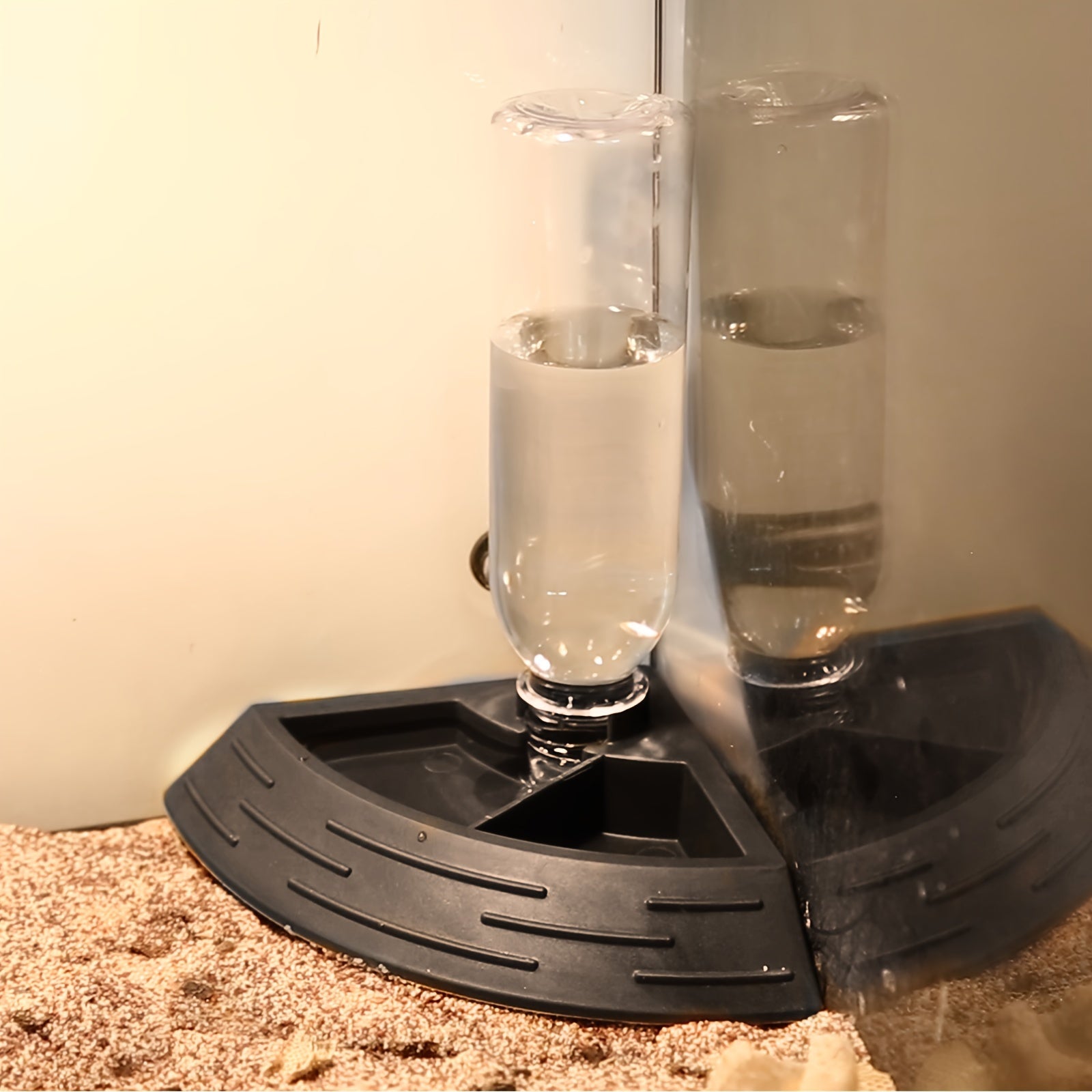 2 In 1 Reptile Water Dish & Food Dish With Automatic Water Bottle, Bearded Dragon Plastic Food Feeder Dish Terrarium Feeder Bowls For Leopard Gecko, Lizard, Frog, Snake & Chameleon
