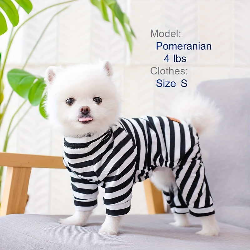 Striped Onesie Pajamas for Pet Dogs