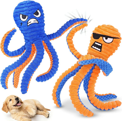 Interactive Dog Toys, 2 Pack No Stuffing Chew Toys for Teething