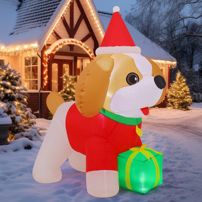 5FT Christmas Inflatable Cavalier King Charles Spaniel Yard Decoration with LED Lights