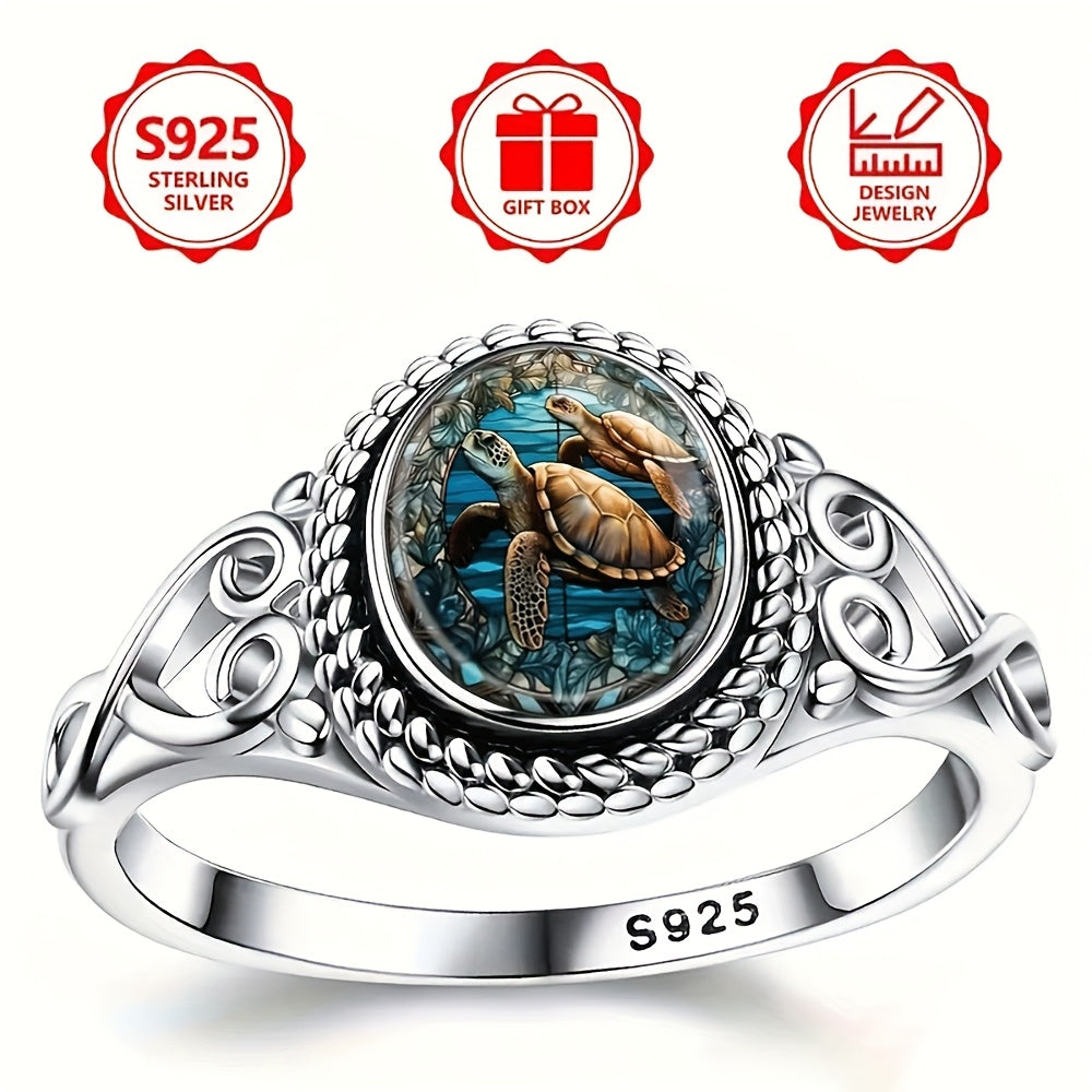 Rings, Stylish Turtles Underwater Bohemian Engagement and Wedding Jewelry, Oval Everyday Gifts, Four Seasons Jewelry | Bohemian Rings | Durable Metal Rings