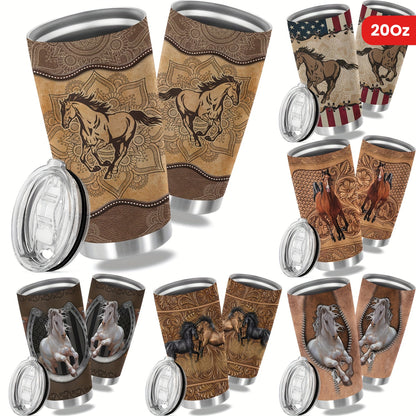 Horse Print Stainless Steel Tumbler