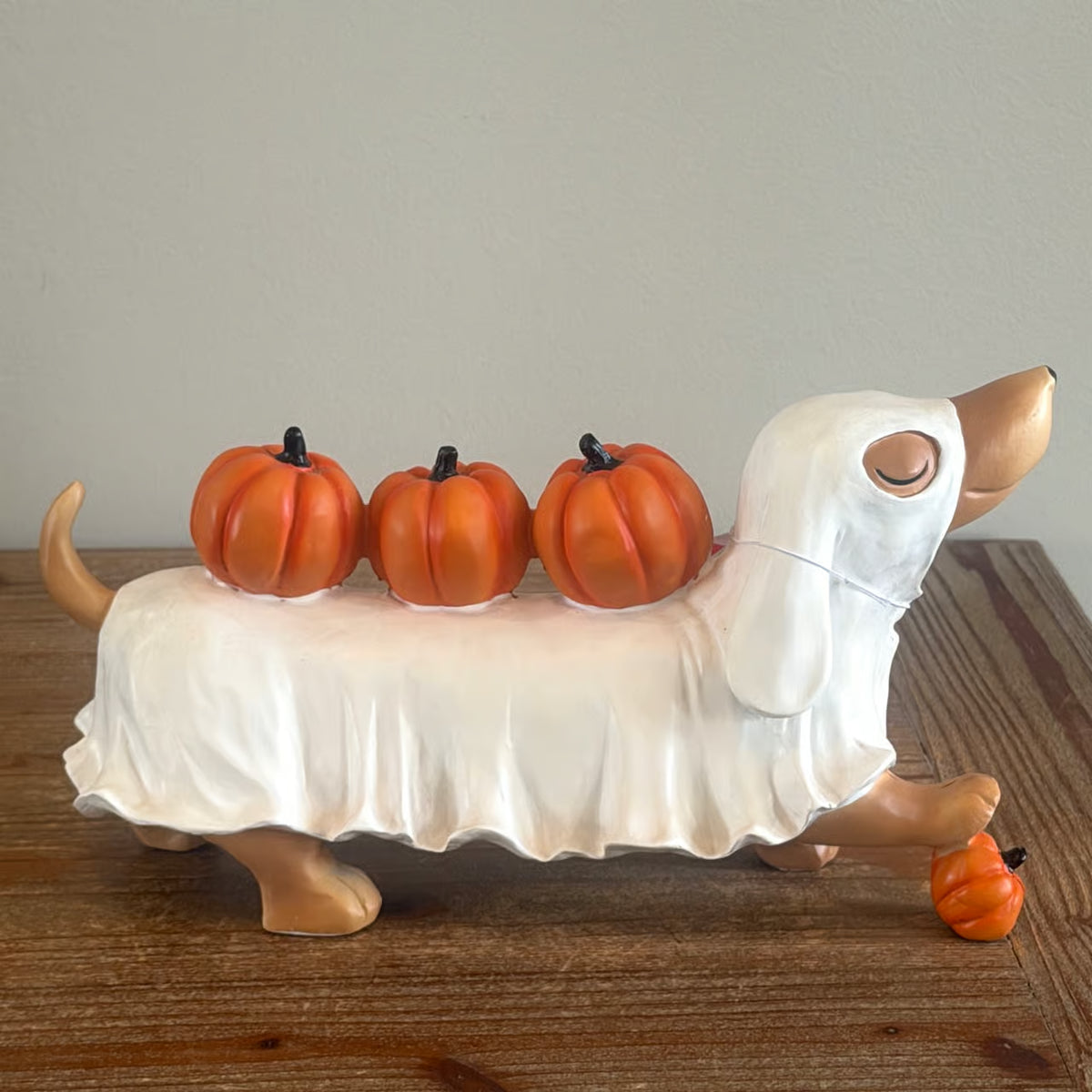 Halloween Decor: Dachshund with Jack-O'-Lantern Trick or Treat Theme