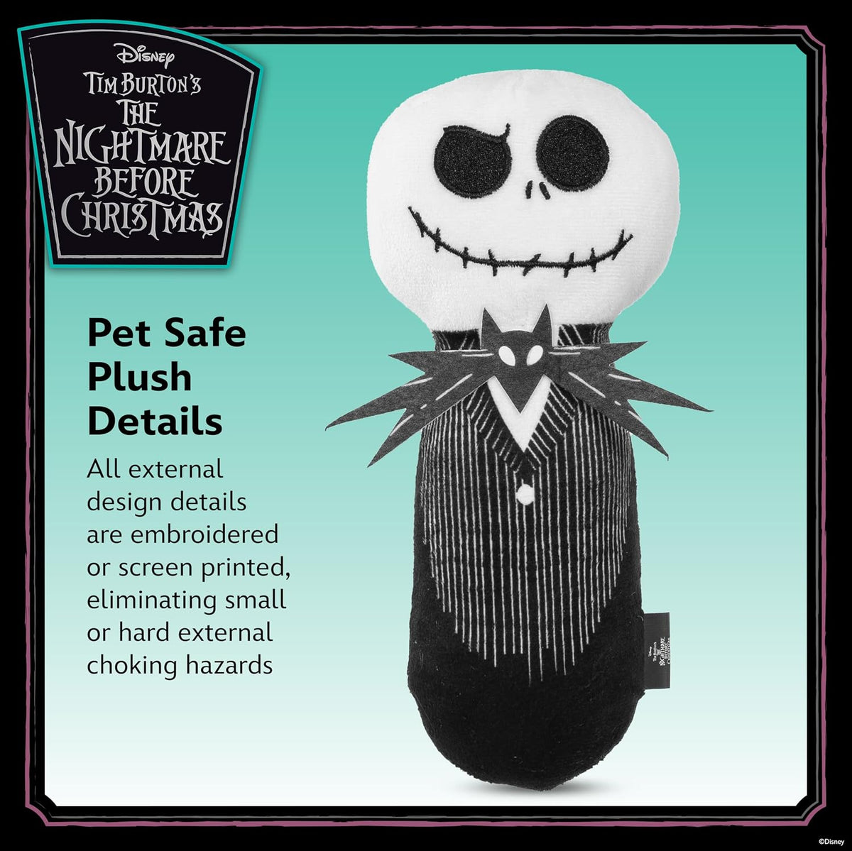 Nightmare Before Christmas Jack Skellington Plush Dog Toy, 9 Inch