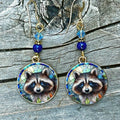 2pcs Raccoon Earrings Animal Earrings Nature Earrings Forest Earrings Pendant Earrings Plant Earrings Jewelry Accessories Unique Jewelry Christmas Gifts Holiday Gifts Everyday Gifts Autumn Gifts