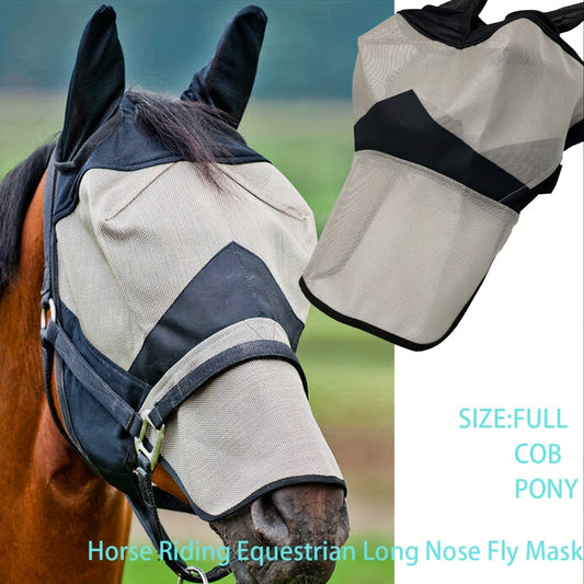 Equestrian Long Nose Fly Mask for Horses