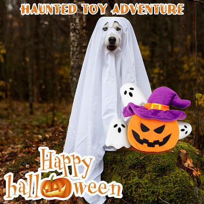 Halloween Dog Toys, Pumpkin Ghost Hide & Seek Squeaky Toy