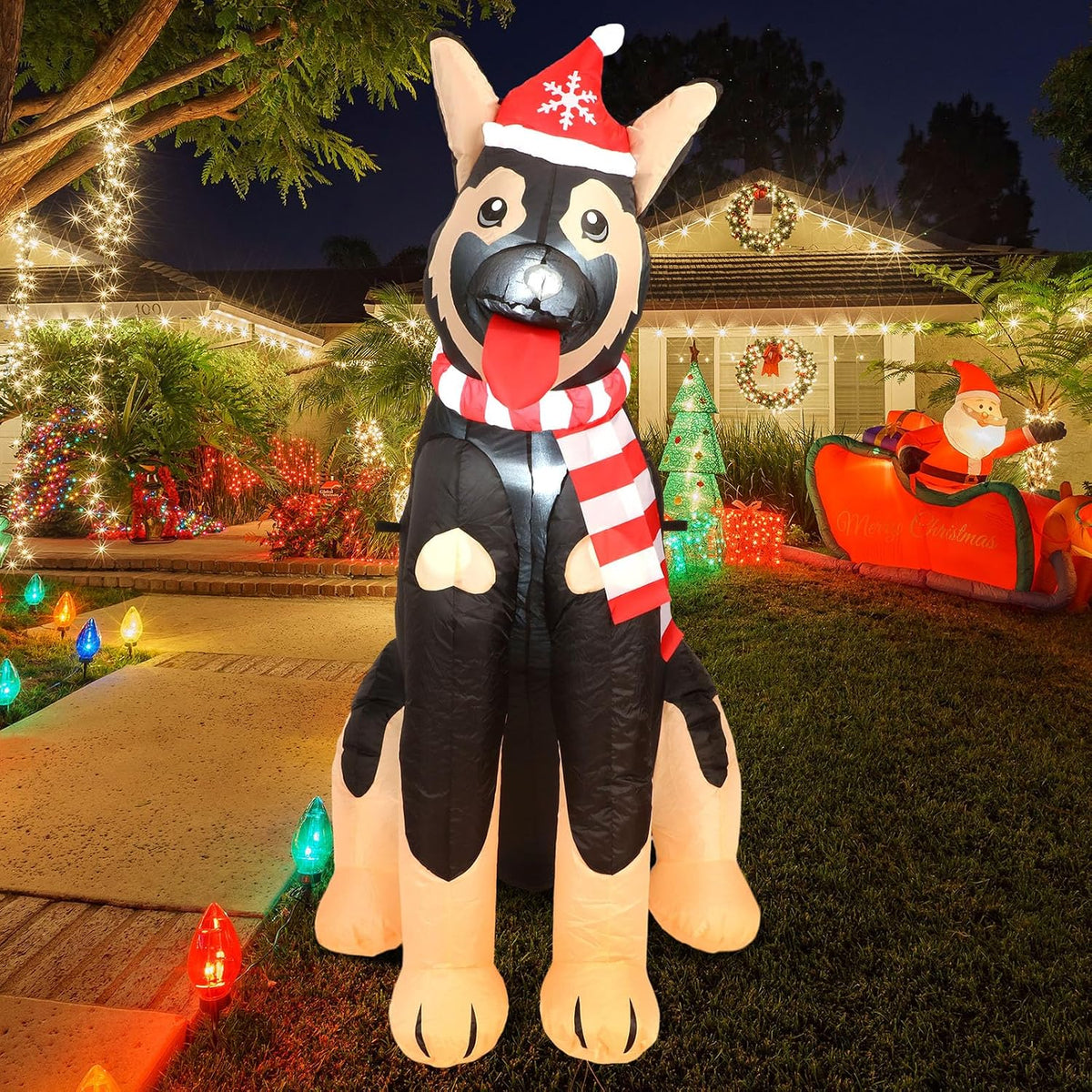 5-Foot Inflatable German Shepherd Holiday Decoration