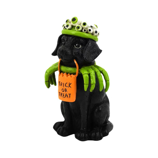 Ashland Halloween Tabletop Decor: 5" Trick or Treat Dog in Spider Costume